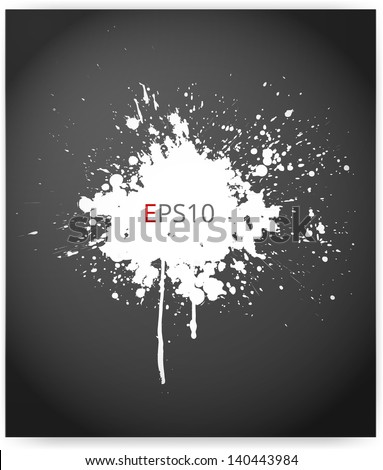 Grunge background with a big white splash. Vector illustration.