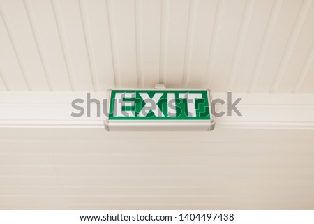 exit door, symbol on a white backroond