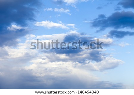 Clouds against the bright blue sky