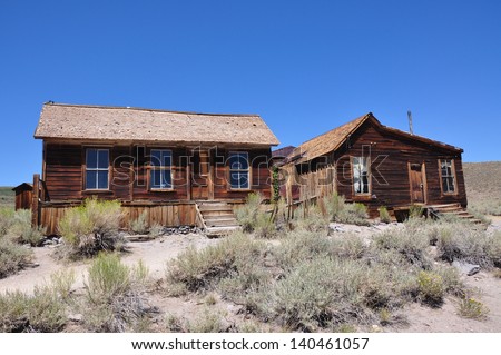 Old house in the ghost town of Bodie, California, USA