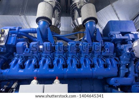 Generator. Diesel and gas industrial electric generator. Royalty-Free Stock Photo #1404645341