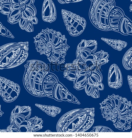 Various marine life - seamless pattern