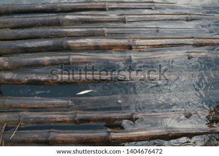 Bamboo floor in the river