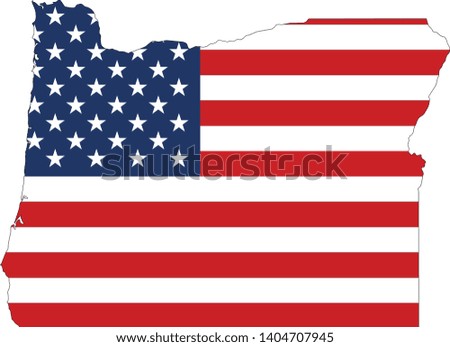 USA Flag within a Map of the State of Oregon