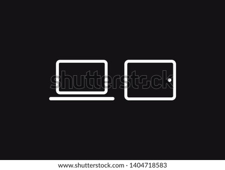 Devices Icon Symbol Laptop Table Vector Illustration