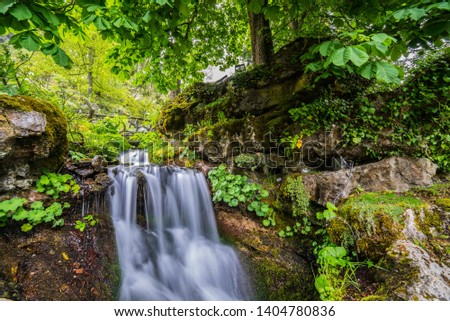 little waterfalls of a garden in Haute-Savoie 