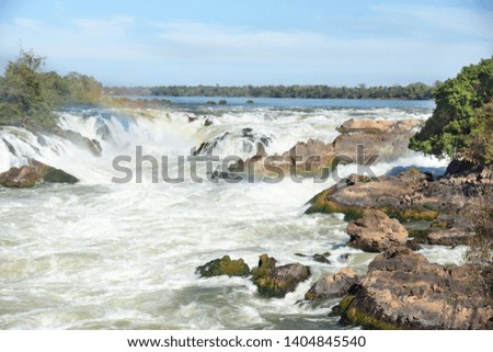 The Mekong waterfall in Laos