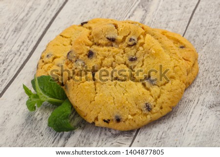 Tasty American cookies with chicolate