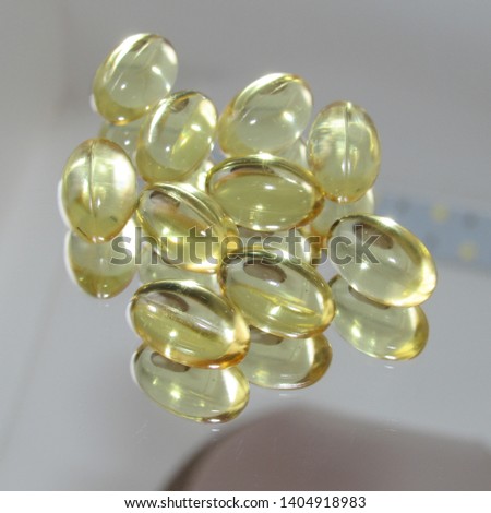 Cod liver oil tablets closeup