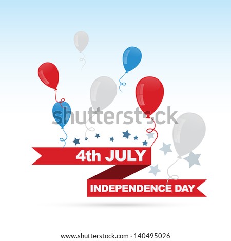 american independence day design with balloons