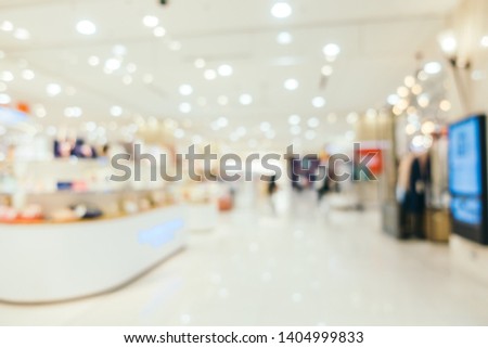 Abstract blur and defocused luxury shopping mall of department store interior for background