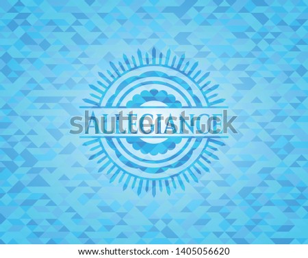 Allegiance sky blue emblem with mosaic ecological style background