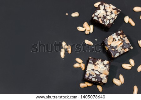 Close-up shots of chocolate brownies