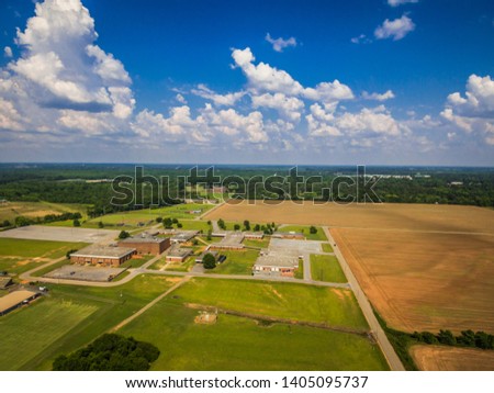 Overhead aerial photo of Peach County High School in Fort Valley, Georgia