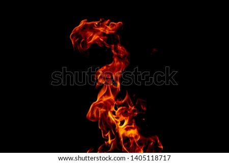 bright flames on a black background, fire
