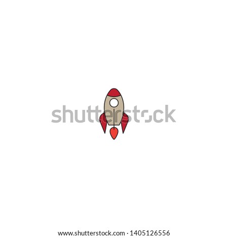 rocket vector icon concept, isolated on white background