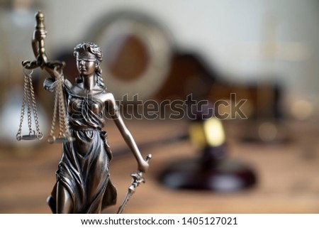 Law and Justice concept. Bokeh background.