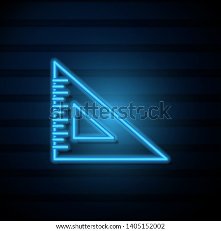 # Ruler icon. Triangle ruler simple illustration.