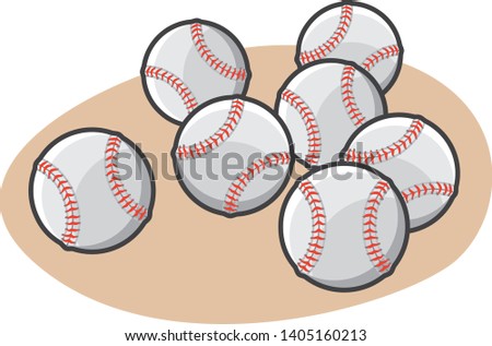 Illustration of a baseball tactical ball rolling on the ground