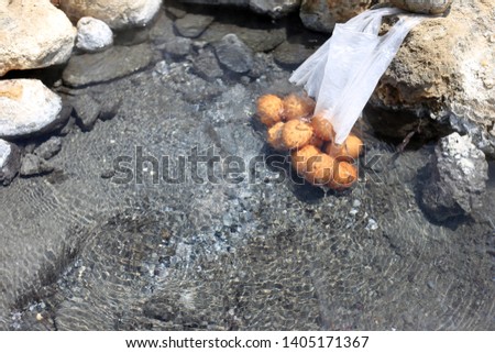 Use boiled chicken in a natural hot spring.

