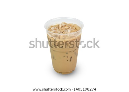 Iced coffee Latte isolated on background. Clipping path.