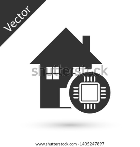 Grey Smart home icon isolated on white background. Remote control. Vector Illustration
