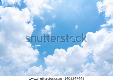 Blue sky and many white clouds