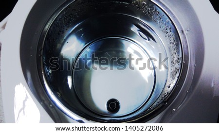 closeup view bucket of water