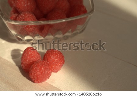 red raspberry in the bowl