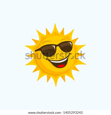 Sun Cartoon sunglasses happy face