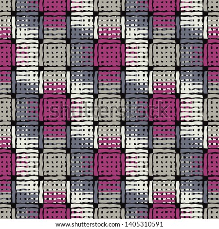 Ethnic boho seamless pattern. Cage. Lace. Embroidery on fabric. Patchwork texture. Weaving. Traditional ornament. Tribal pattern. Folk motif. Can be used for wallpaper, textile, wrapping, web.