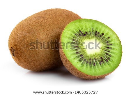 Sliced kiwi. Kiwi. Healthy food. Tropical fruit. Still life. Juicy kiwi on white background Royalty-Free Stock Photo #1405325729