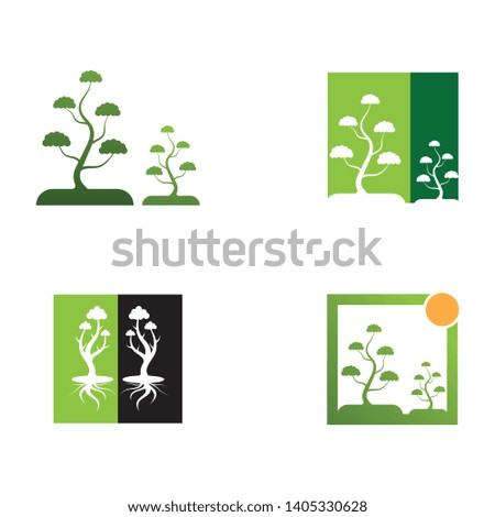 Abstract trees icon logo vector illustration