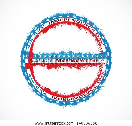 4th july american independence day design white vector illustration