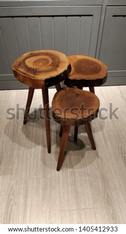 Log coffee table wood stand