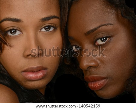 Nice Image of 2 Afro american women in studio