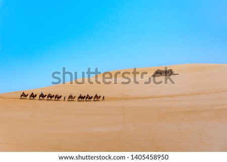 Landscape of Mingsha Mountain in Dunhuang Desert