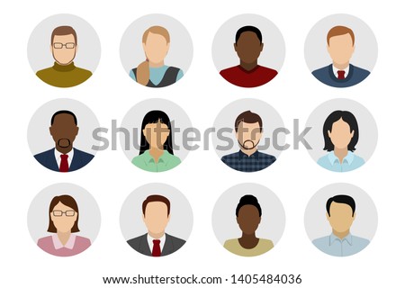 Set of abstract male and female icons. Vector. Royalty-Free Stock Photo #1405484036