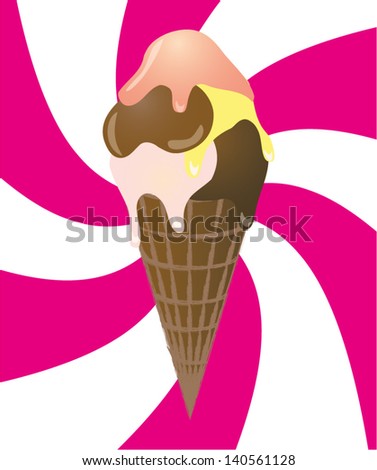 Ice cream cone, vector illustration