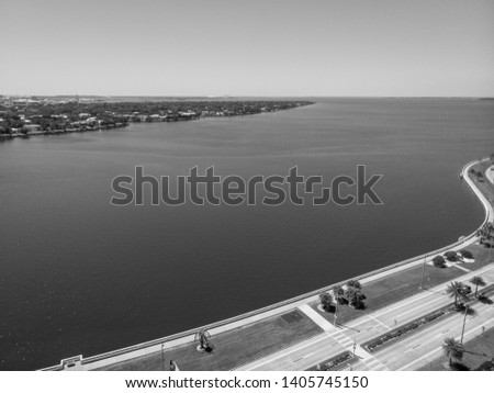 Black and White Bayshore Tampa Skyline Drone