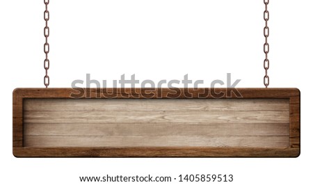 Oblong wooden board made of dark wood and with dark frame hangin