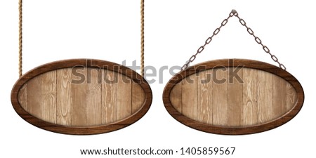 Oval wooden board made of natural wood and with dark frame hangi