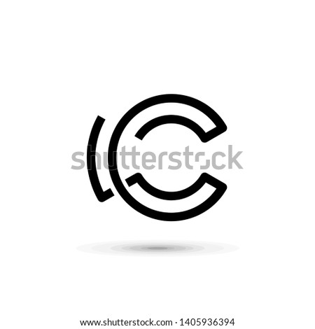 Elegant line letter symbol. Alphabet C logo design. Vector illustration. - Vector  
