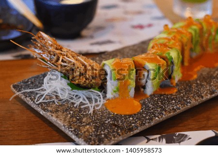 Avocado roll japanese food style