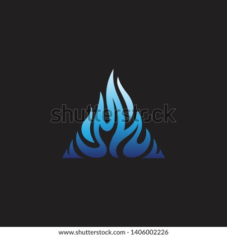 Creative symbol triangle flame for logo - icon with variant color