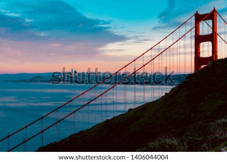San Francisco Bay in California during the sunrise