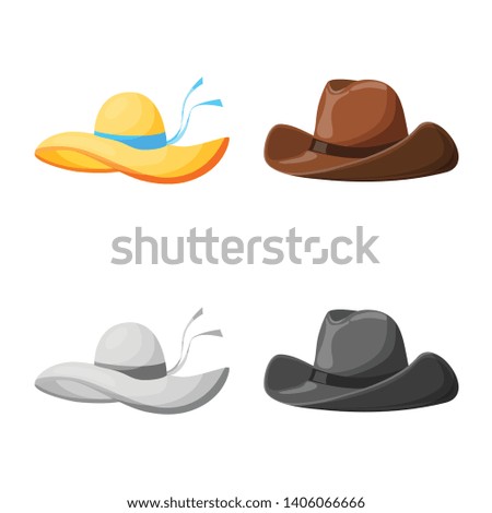 Isolated object of clothing and cap logo. Collection of clothing and beret stock symbol for web.