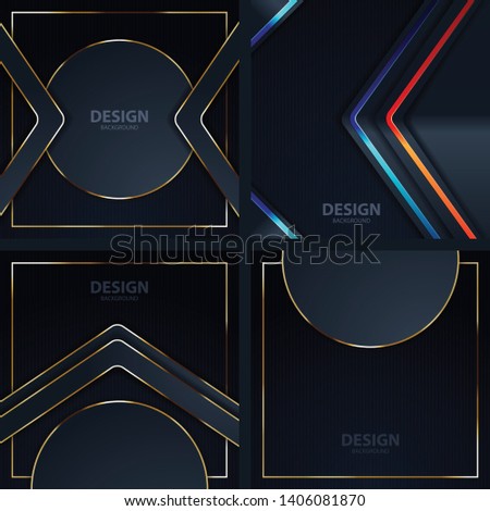 set bundle gold abstract background banner with circle gold color creative digital light modern