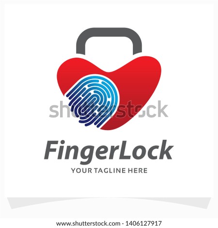 Fingerprint Lock Logo Design Template