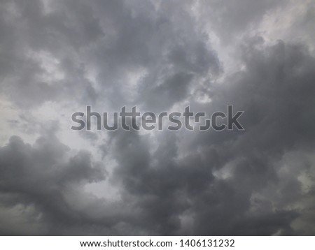 Overcast sky of rain clouds forming in the sky.(Nimbostratus) for background Royalty-Free Stock Photo #1406131232